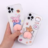 Funny Art Cartoon Transparent Mobile Phone Case Suitable For iPhone 12 Pro Silicone Anti-fall Personality Cute Protective Cover